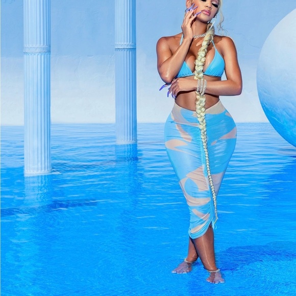 matte collection Other - Blue Abstract  Sheer Cover-Up Size Large